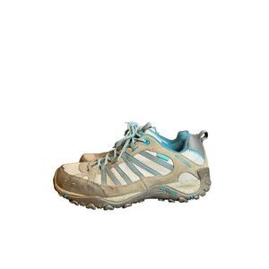 Merrell Womens Hiking Shoes Turquoise J086300 Trail Low Top Leather Lace Up 7.5